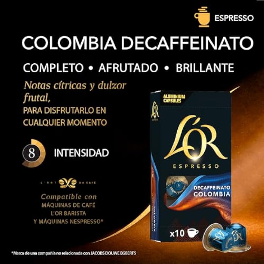 L´OR Espresso Cápsulas de Café Colombia Descafeinado | 200 Cápsulas Compatibles Nespresso - Exclusive PKcRH9gU