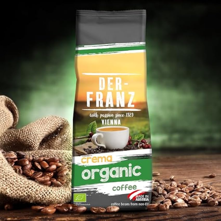Der-Franz - Crema de café orgánico UTZ, grano entero, 1000 g, el embalaje puede variar gq6ZdHfn