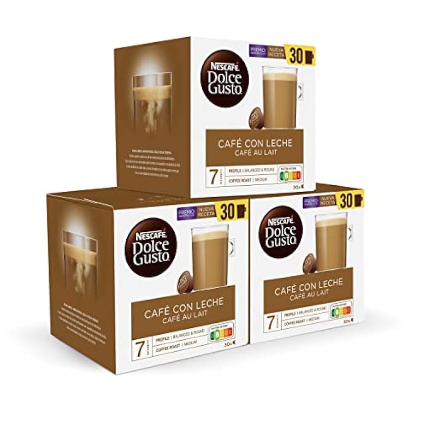 NESCAFÉ Dolce Gusto Café con Leche - x3 pack de 30 cápsulas Total: 90 IVejpNgD
