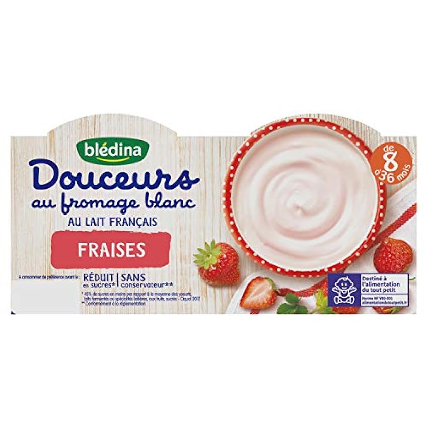 Blédina - Douceurs au Fromage Blanc Fraise, pack de 4 fTLsGMIu