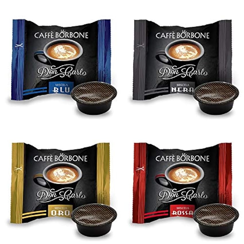 4 x 50 Cápsulas Borbone Don Carlo Degustazione (50 negras, 50 azules, 50 rojas, 50 doradas), compatibles con cafetera Lavazza A modo mio NgSJD6Iw