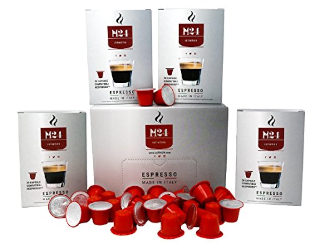 120 Cápsulas de Café Compatibles con Máquinas Nespresso - Caffè H24 - espresso napolitano (120) g5WJo0Xz