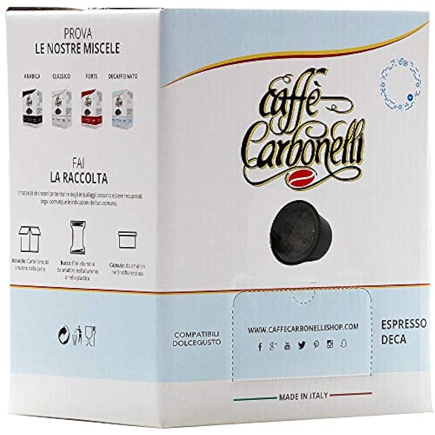 Cápsulas compatibles Nescafè Dolce Gusto* - Caffè Carbonelli Descafeinado dulce sabor - 120 cápsulas (12 x 10) PKQR4dPj