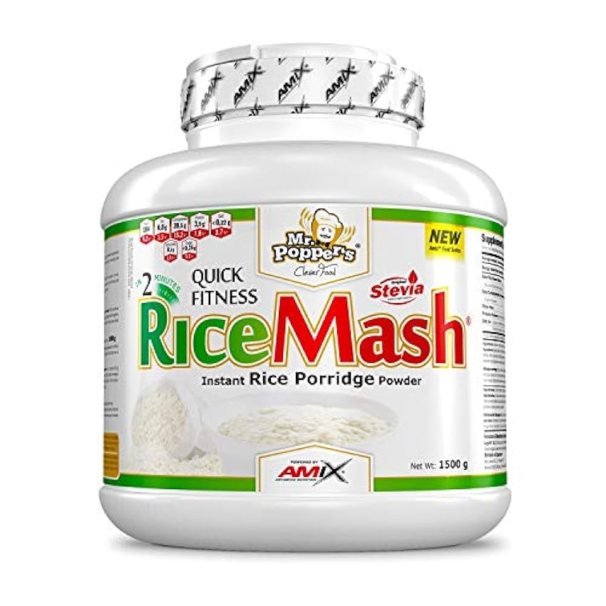AMIX - RiceMash en Formato de 1,5 kilos - Gran Aporte Nutritivo y Saciante - Contenido Rico en Carbohidratos - Sabor a Chocolate Blanco M3mvRY3i