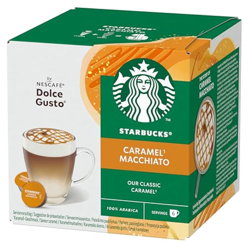 Starbucks Nescafé Dolce Gusto Caramel Macchiato - Juego de 3 Tazas de café con Caramelo, 3 x 12 cápsulas GgttYwXZ