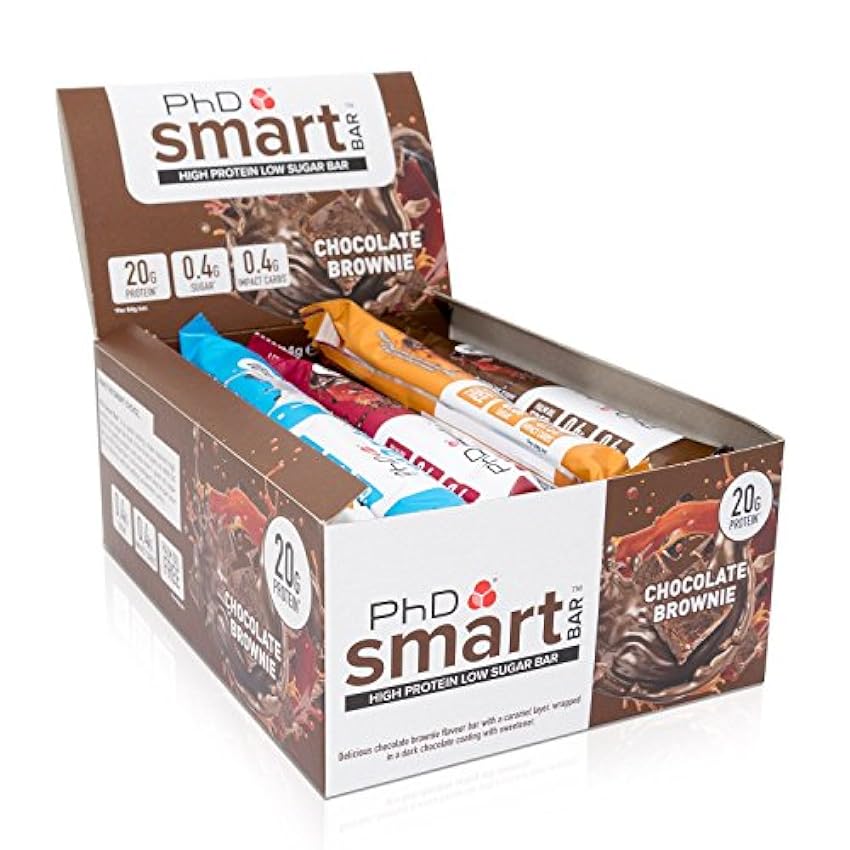 PHD Smart Bar MIX BOX - Caja de 5 sabores (15 x 64 g) I