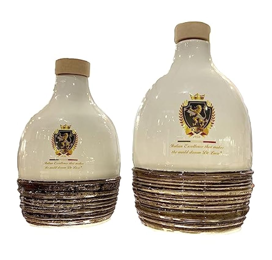 Orcio de cerámica de Luca con aceite extra virgen de oliva, 500 ml, creado y decorado a mano por nuestros artesanos calabresi, 100% italiano jJRBEgIi