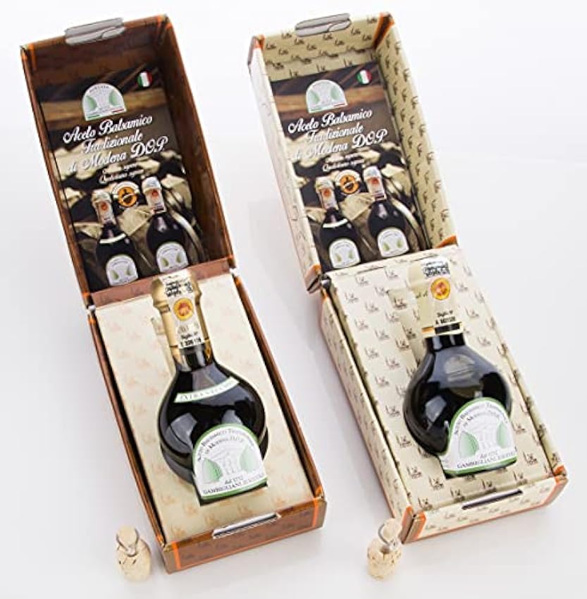 Acetaia Gambigliani Zoccoli - Dúo de Vinagre Balsámico Tradicional de Modena D.O.P. 2 botellas de 100 ml de ABTM mínimo 12 y más de 25 años de crianza oKIqYiZ2