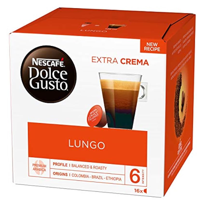 Nescaf Dolce Gusto - Lungo - 3 Paquetes de 16 Cpsulas - Total: 48 Cpsulas LCRlFFSn