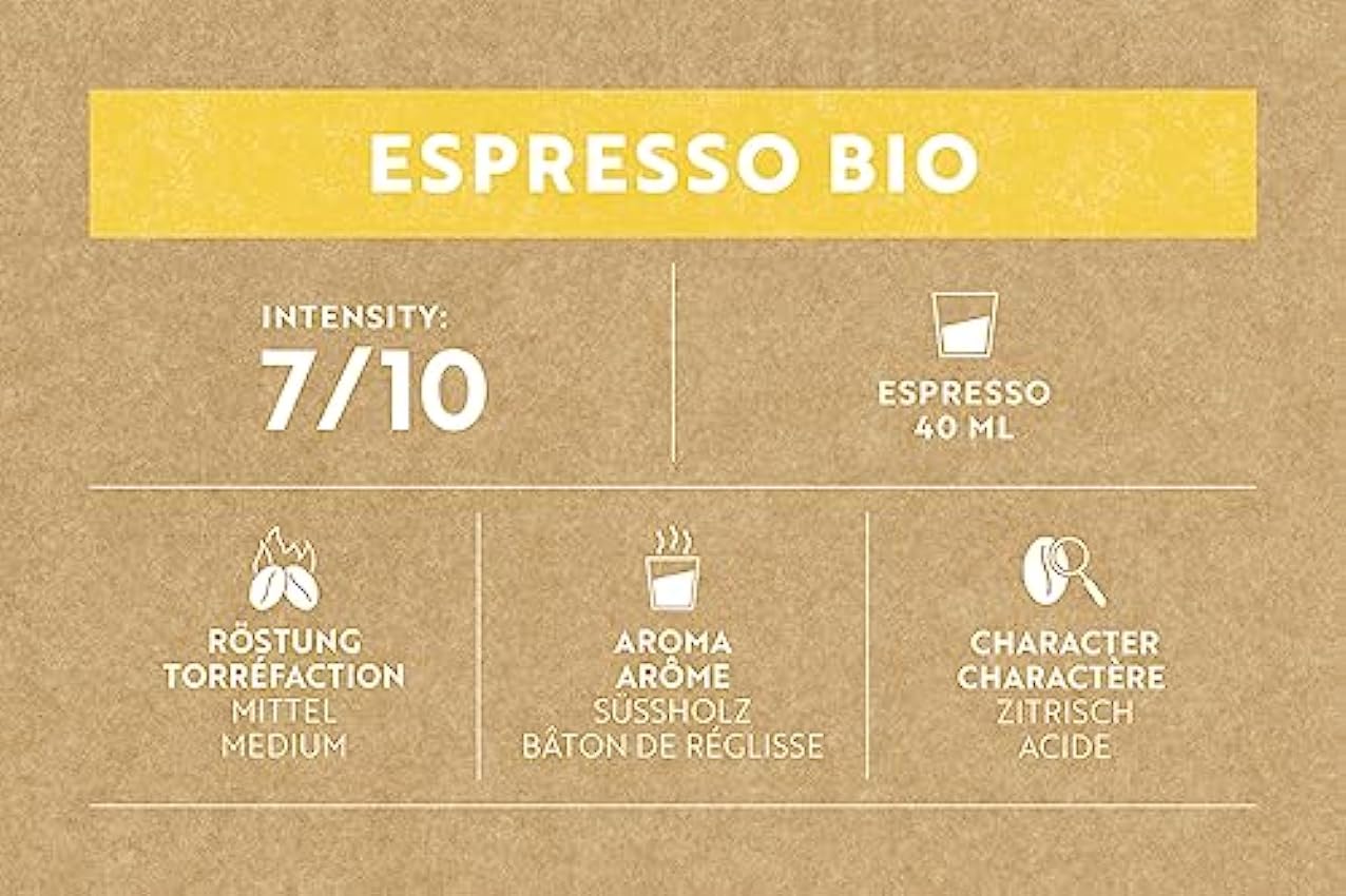 Café Royal Espresso Bio/Organic 100 Capsules en Aluminium Compatibles avec le Système Nespresso (R)*; Intensité: 7/10; (Lot de 10X10) lhIwl2pX