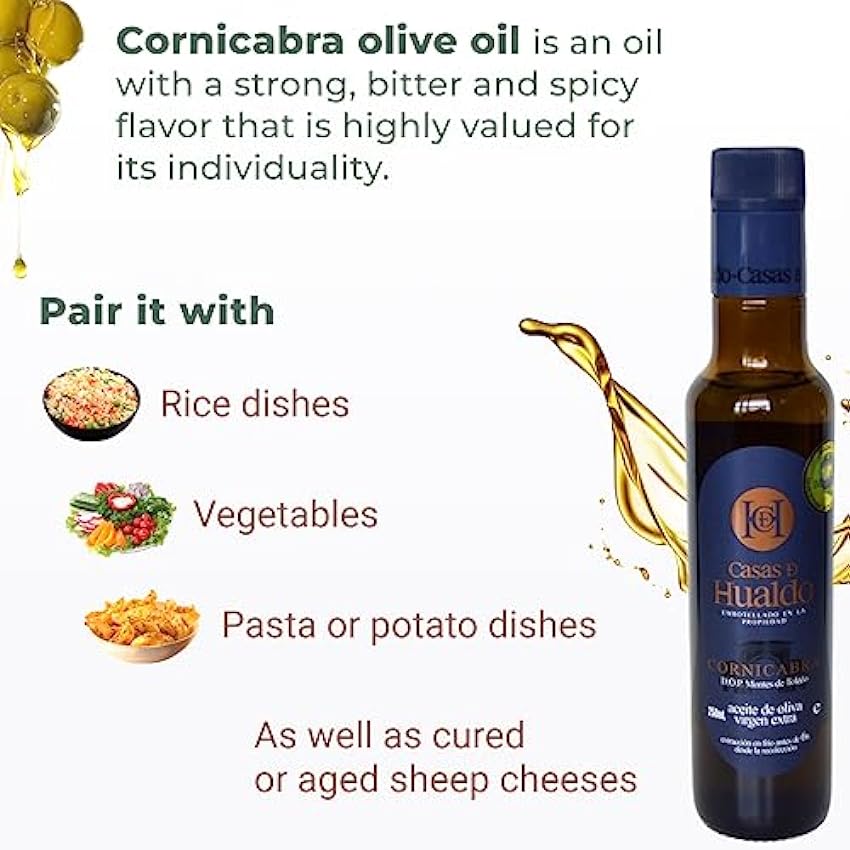 SET de regalo de aceite de oliva | 4 variedades: Picual Arbequina Cornicabra Manzanilla (4 x 250 ml) | Ganador del Premio Oro 2023 | Extra Virgin | Ideal para ensaladas, carne y aves | Espana Gourmet NSGIdFej