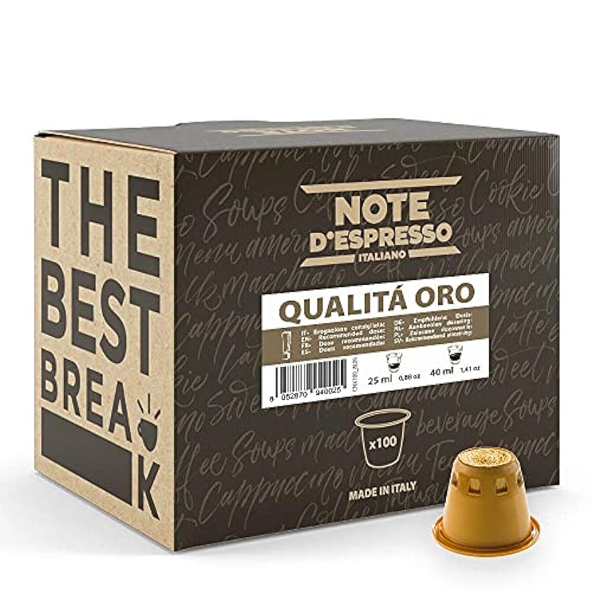 Nature Diet - Xilitol 1 kg + Note D´Espresso - Cápsulas de café compatibles con cafeteras Nespresso, Qualità Oro, 100 caps pokLotb5