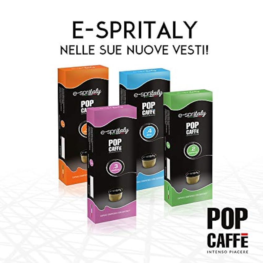 100 Cápsulas Pop Café e-spritaly mezcla 1 Intenso compatible Caffitaly O0TD7UgW