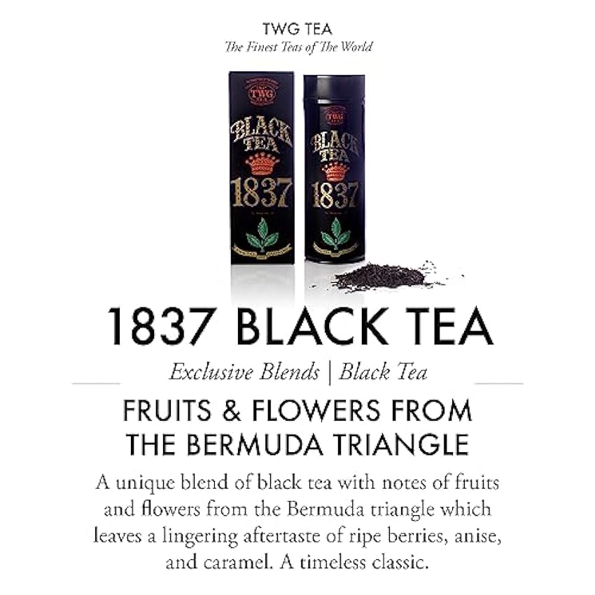 TWG Tea | 1837 Black Tea | Té Negro | Frutas y Flores | Lata Alta Costura, 100G | Caja de Regalo Originales h8tudxL6