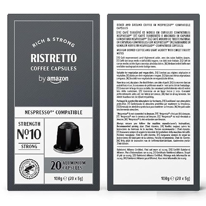 by Cápsula de café Paquete Variado compatibles con Nespresso, 100 Unidad, 5 Paquetes de 20, Certificado por Rainforest Alliance hREOhU6U