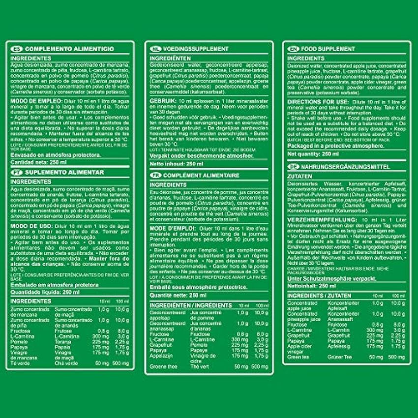 Marnys Drenacel - Control De Peso - Combinación para tu Línea optima - L-carnitina, Té Verde Y Concentrados De Zumos - Botella 250ml iqTU5ALS